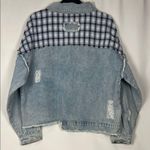 POL - Blue Plaid Jean Jacket - Oversized - Size S Photo 4