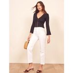 Reformation The Gellar Black Ribbed Button Front Bell Sleeve Crop Top Womens 2X Photo 1