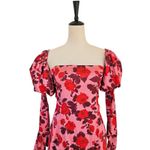 For Love & Lemons  Huda Satin Mini Dress Puff Sleeve Gloves Floral Coquette Sz M Photo 4