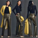 Pistola  Cassie Olive Faux Leather High-Rise Straight-Leg Pants Photo 4