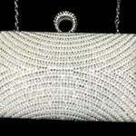 Gorgeous ivory white sparkling rhinestone/tiny pearls clutch bag. New White Photo 1