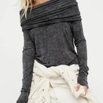 We The Free PEOPLE COSMO COWL NECK TOP SHIRT Medium Grey Photo 0