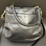 Henri Bendel  Black Pebbled Leather Turnlock Satchel Crossbody Shoulder Bag Photo 4