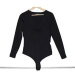 Abercrombie & Fitch Womens  Soft AF Black Nylon O-Ring Cutout Bodysuit Size Large Photo 0