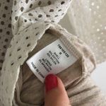 Tart Ivory Eyelet Button Up Knit Top Lined Blouse Womens Sz M Short Sleeve Lined Photo 3