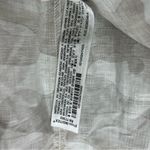 ZARA neutral tan camo linen blend cropped boxy fit short sleeve top size large Photo 8