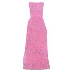 Lucy in the Sky Pink Velvet Sequin Maxi Dress XS Formal Gown Lace Up Backless Photo 2