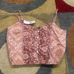 American Eagle NWT  Outfitters Crop Cami Tank Top Blouse Western Floral Print XS Photo 0
