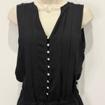 Splendid  Voile Pleated Romper Rayon Black Sleeveless XS Minimal Beachy Boho Chic Photo 5