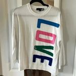 Love moschino  big love logo oversized jumper in white Photo 4