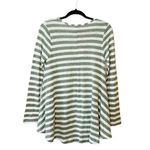 Umgee NWT Gray & White Striped Lace Trim Oversized Knit Tunic Top Photo 5