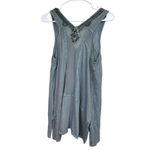 Free People  Bluish Gray Beaded Mesh Tank Top Small Photo 12
