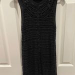 Theory Black Crochet  Dress Nirlee in Sag Harbor Black Open Knit Photo 2