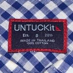 UNTUCKit Gattinara Plaid‎ Long Sleeve Button Down Casual Dress Shirt Cotton SZ 8 Blue Photo 4