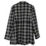 Style & Co . Black And White Plaid Long Wool Peacoat Women's Large Preppy Photo 6