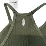 Free People  Movement Size M/L Happiness Runs Crop Top Khaki Green Ribbed Basic‎ Photo 4