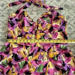Vicky Tiel. NEW Bright Floral Halter Fit & Flare Sundress. Size Large Pink Photo 9