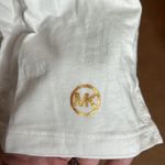 MICHAEL MICHAEL KORS WHITE SHIRT W/GOLD STUDDED MK LOGO SIZE SMALL Photo 2