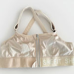 Shefit Beige Adjustable Sports Bra Women's Medium High Impact Zip Front Tan Photo 0