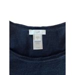 J. Jill Size Small Side Ribbed Tunic Sweater Navy Scoop Neck Blue Photo 5
