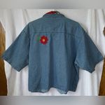 VTG Rhea’s size 3x denim funky jungle button up shirt Blue Photo 6