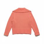 Carlisle  100% Wool Cardigan Sweater Size Large Coral Pink Ribbed Knit Cozycore Photo 1