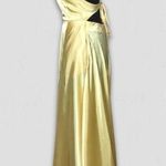 Vintage 90s Blondie Nites Yellow Satin A Line Prom Dress Women's Size 5 Photo 2