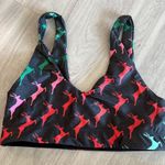Goldsheep Holiday Reindeer Print Sports Bra Black Multi Size M Green Size M Photo 0