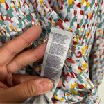 NYDJ Ruffle Neck Long Sleeve Blouse In Canyon Geo Size Large Photo 7