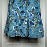 NWT Thirty/Thirty Floral Stretch Cap Sleeve Flowy Women’s Dress Cute Sundress L Blue Size L Photo 4