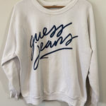 Guess Vintage 90s  Jeans Sweatshirt White Blue Spell Out Cut Tag Measures A Lg/XL Photo 0