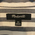 Madewell  Lightweight Beachy Blue White Striped Button Up Shirt Blouse Top Photo 2