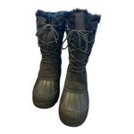 Muk Luks lace up quilted tall waterproof Winter snow Boots Fur Lining Sz 9 NWOB Black Photo 6