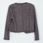 Rebecca Taylor  Tweed Chain Link Trim Open Front Jacket With Fringe Womens Size 8 Photo 6