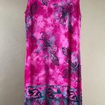 Island Empire Medium Hawaiian Tropical Tie Dye Floral Tank Dress Cover Up Beach Pink Photo 0