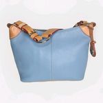 Dooney & Bourke Dooney & Bourke Shoulderbag Sky Blue Tan All Weather 2 Leather Purse Photo 0