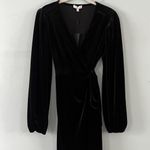 Gianni Bini NWT  Leighton Black Velvet Long Sleeve Wrap Mini Dress Photo 1