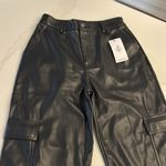 Stradivarius  Black Faux Leather Cargo Pants Photo 11