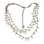 Anne Klein  Silver Tone Layered Necklace Faux Pearl Dangles Signed Adj 15" + 3" Photo 0