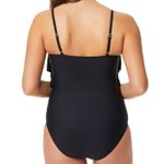 Beyond Control Tiered Ruffle Tummy Control Swimsuit Black Size 10 Photo 1