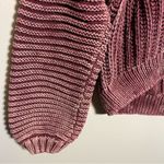 Free People  Sweetheart Sweater Mock Neck Chunky Knit Balloon Sleeve Cotton Photo 6