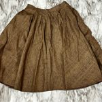 Brown Linen Pleated Full Knee Photo 0