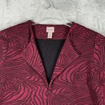Chico's Blazer Womens Medium Red Black Abstract Animal Print Casual Business Photo 4