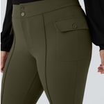 Halara  SculptKnit Green High Waisted Side Flap Pocket Flare Cargo Pants 4X Photo 1