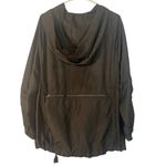 ZARA  Black Hooded Adjustable Waist Full Front Zipper Jacket Women Sz L Photo 1