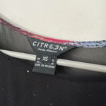 Citron Santa Monica SILK vintage semi sheer tunic blouse top printed oriental Black Size XS Photo 2