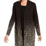 JM Collection NWT  Black Gold Metallic Open Front Cardigan Knit Sweater XS New Photo 0