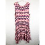 Avenue  Plus Size 18 20 Dress Midi Shift Pink Blue‎ Sleeveless Drawstring 438 Photo 1