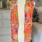 Scarf Colorful Hippie Lightweight Floral Orange Pink Hair Tie Wrap Photo 4