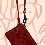 Coach y2k Soho Red Signature Canvas Wristlet Photo 1